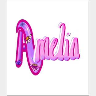 Amelia Girls and womens Personalized Custom name Amelia Posters and Art